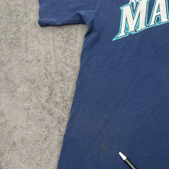 vintage 90 Seattle mariners t-shirt size medium #54 Johnson baseball tee starter - Picture 2 of 12